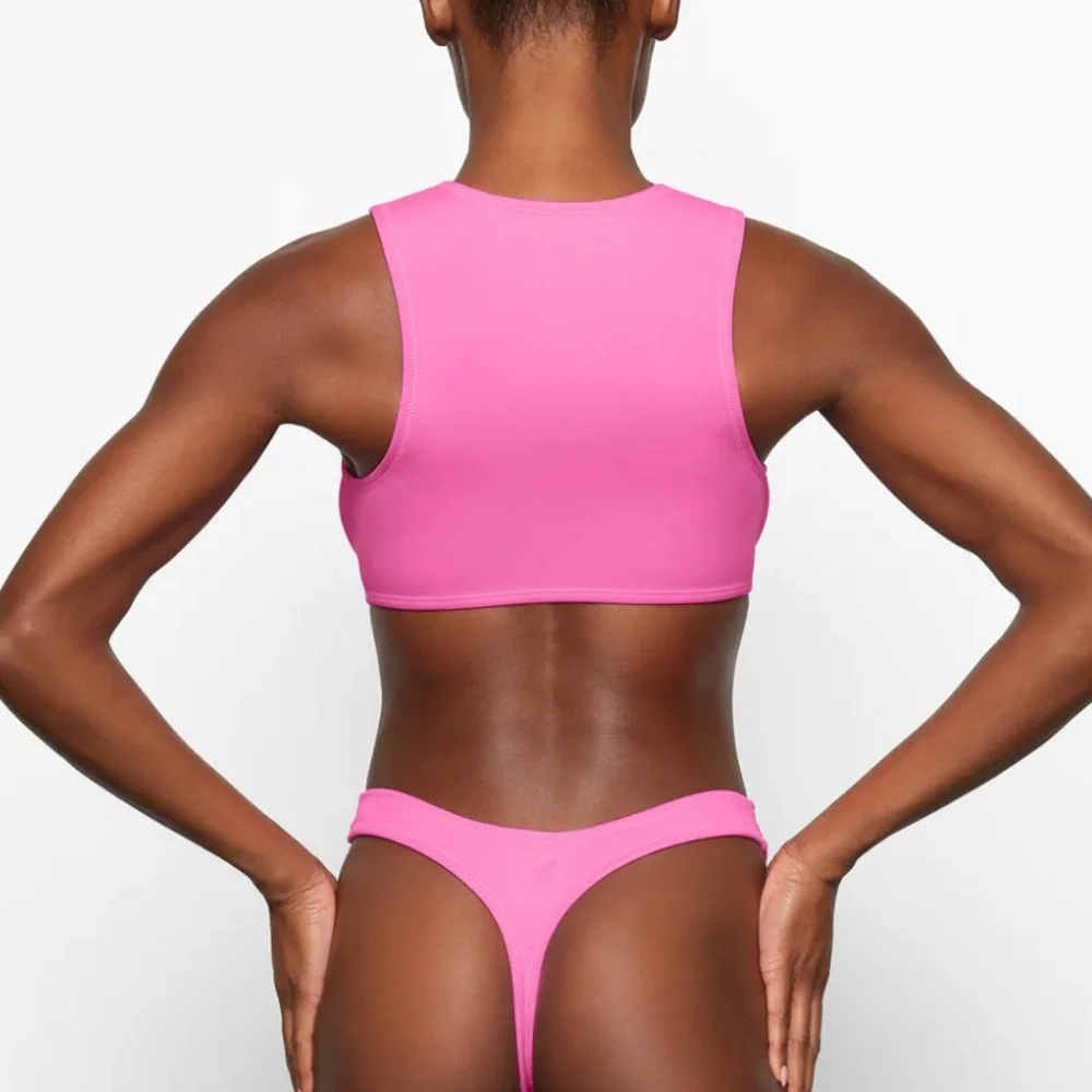 💖SKIMS SPORT SWIM HIGH NECK BIKINI TOP IN TAFFY S